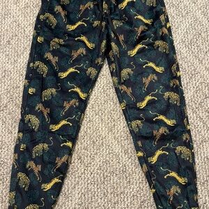 Ed Hardy Black Joggers with Yellow Tiger Print